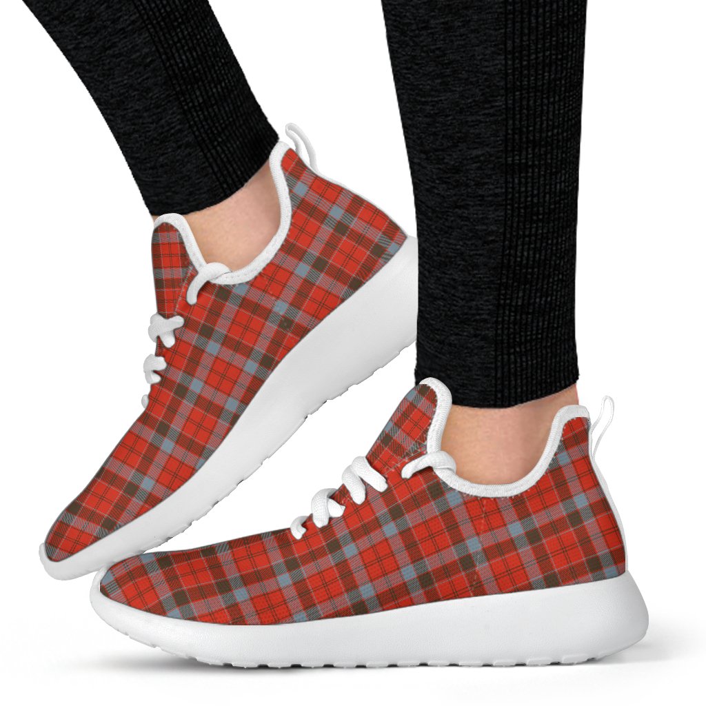 Robertson Weathered Tartan Plaid Mesh Knit Sneakers