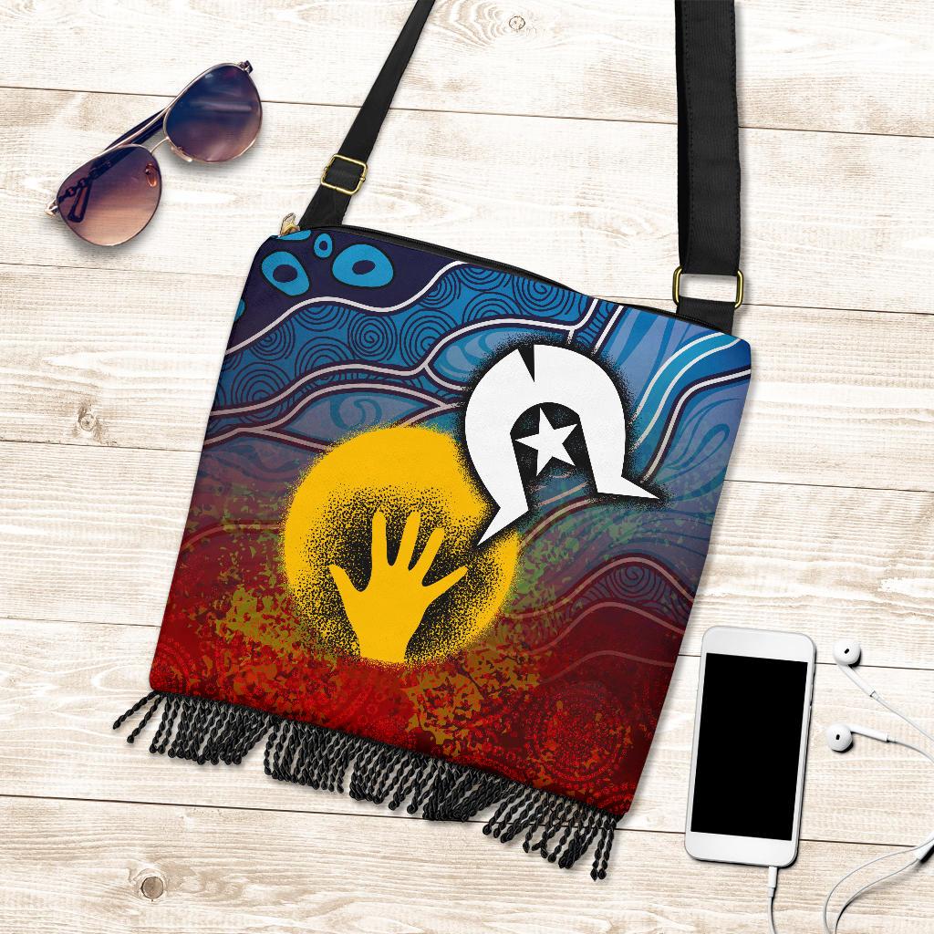 Aboriginal Crossbody Boho Handbag - Aboriginal and Torres Strait Islanders Flag