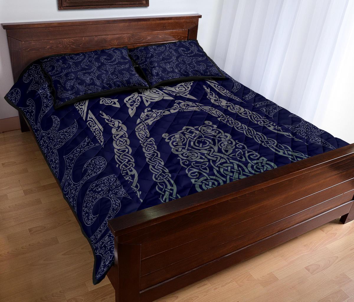 Viking Quilt Bedding Set Odin God Tattoo