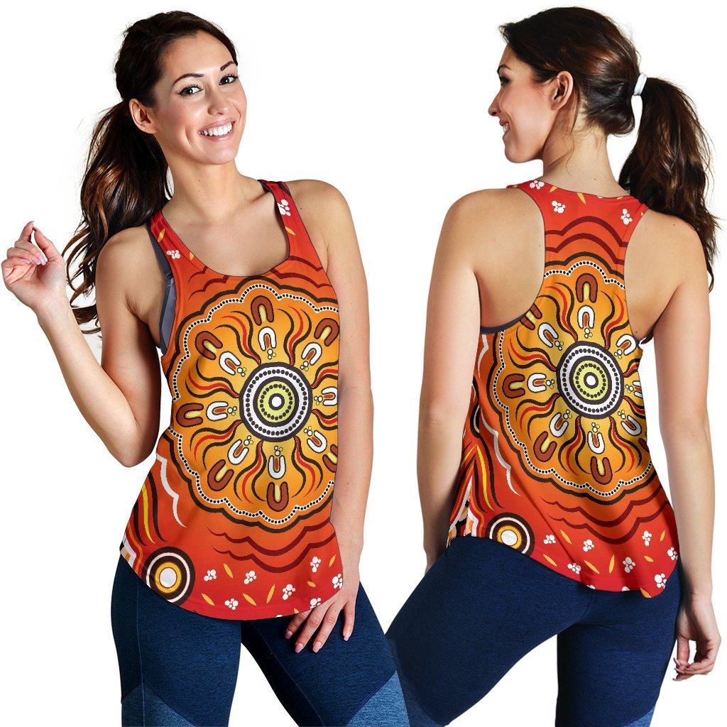 Aboriginal Women's Racerback Tank - Indigenous Art Patterns Ver01