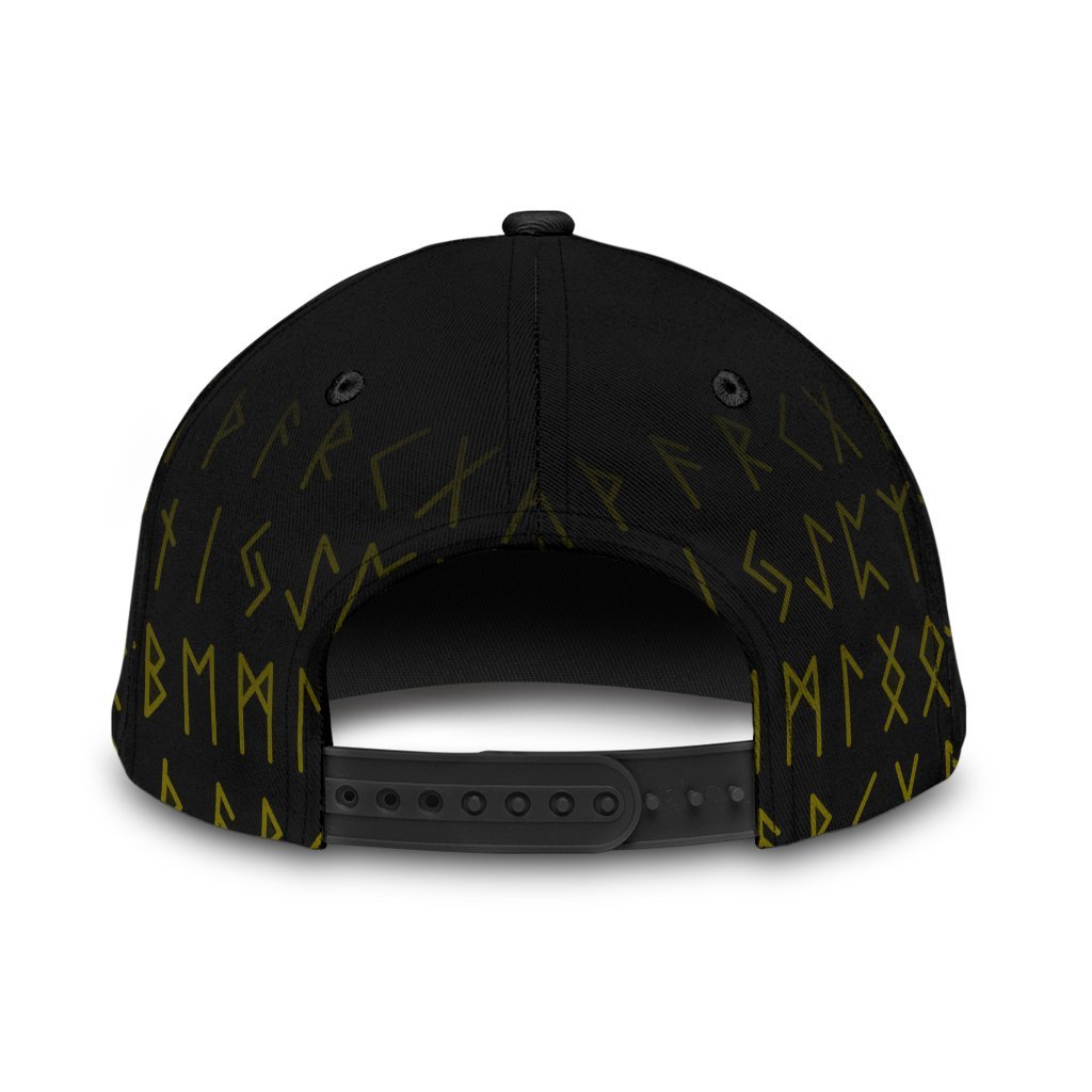 Viking Classic Cap Fenrir Raven And Vegvisir Tattoo Yellow