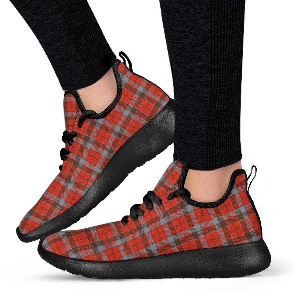 Robertson Weathered Tartan Plaid Mesh Knit Sneakers