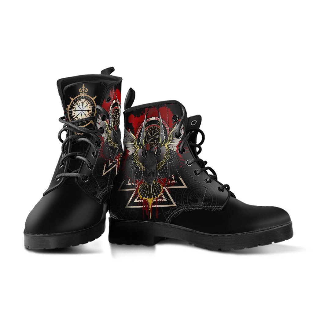 Viking Leather Boots Raven of Odin Special Version 