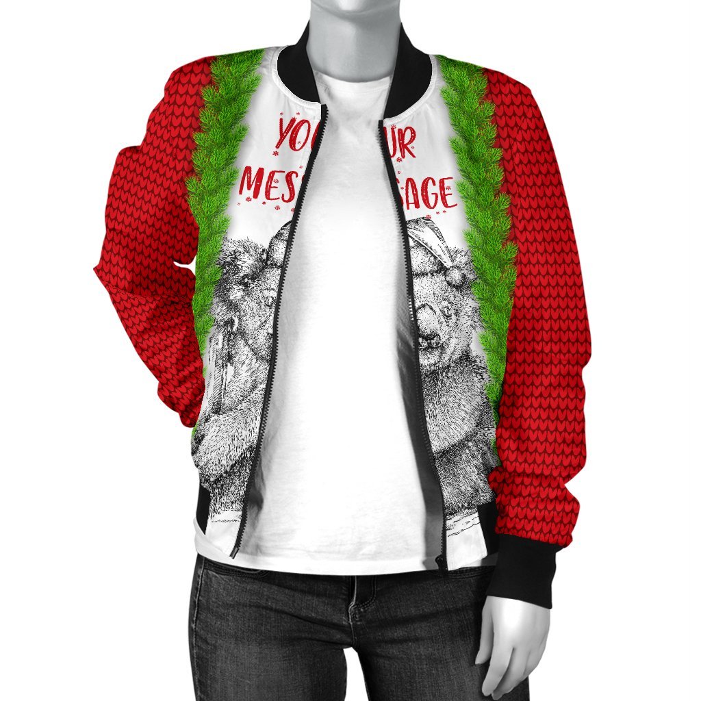 (Custom) Australia Christmas Women Bomber Jacket - Merry Christmas Koala