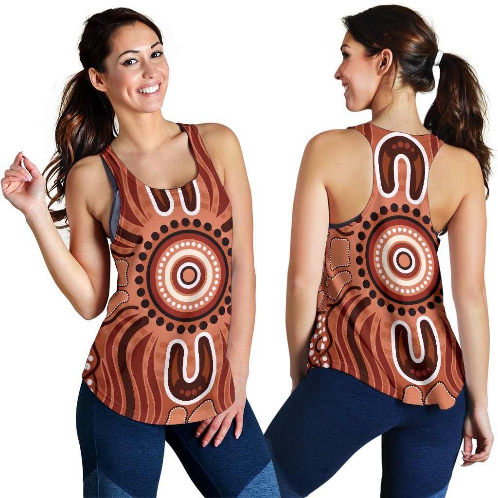 Aboriginal Women's Racerback Tank - Indigenous Art Patterns Ver02