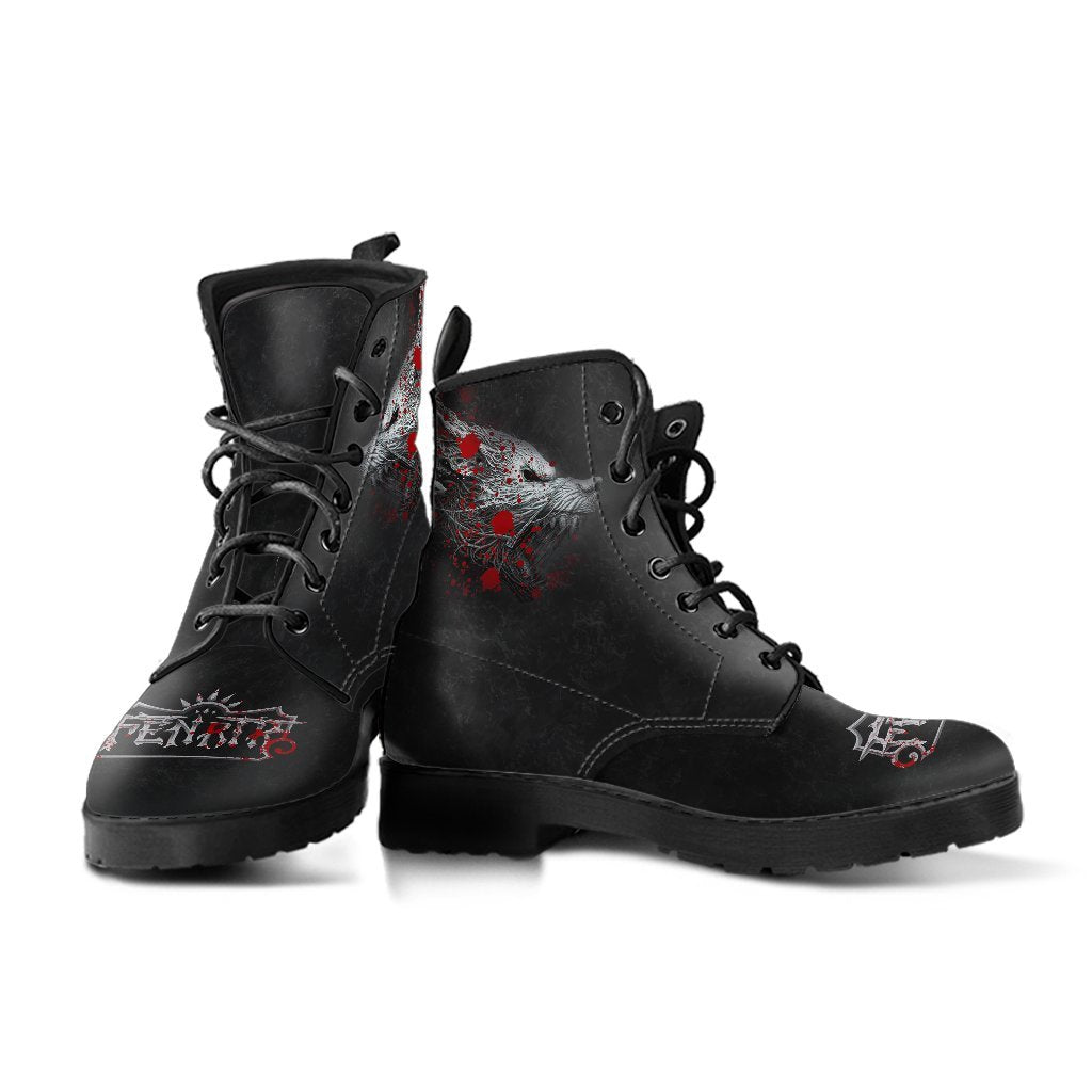 Viking Leather Boots Fenrirv Blood