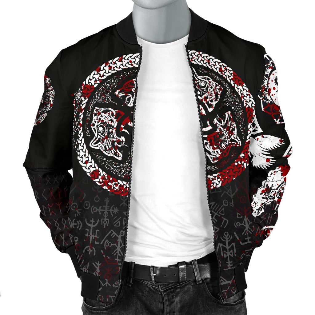 Viking Bomber Jacket Fierce Blood Wolf Symbol Of A Viking Nordic Style Ver02