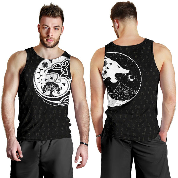 Viking Men's Tank Top Skoll And Hati Rune Tattoo