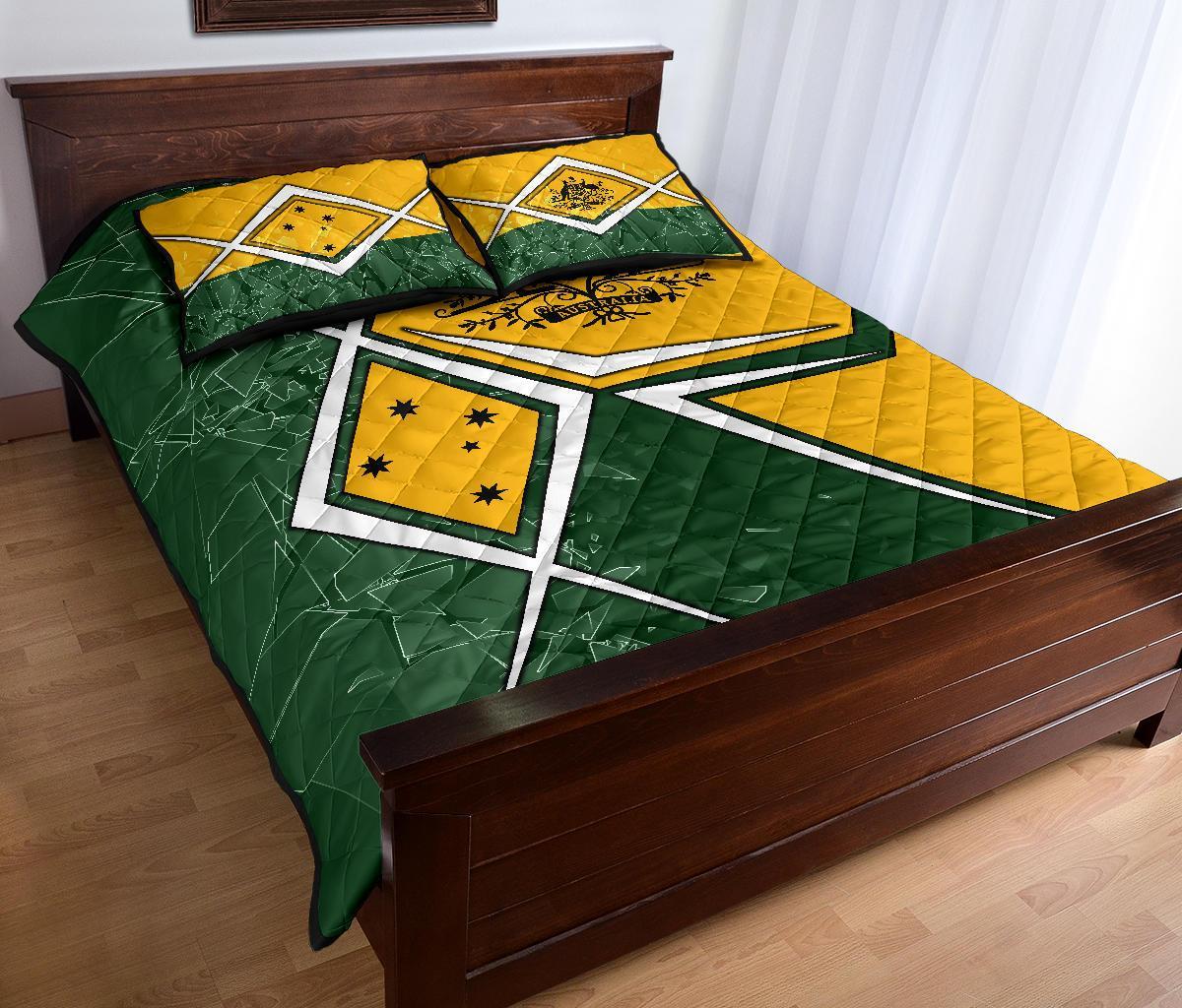 Quilt Bed Set - Aussie Flag (Green)