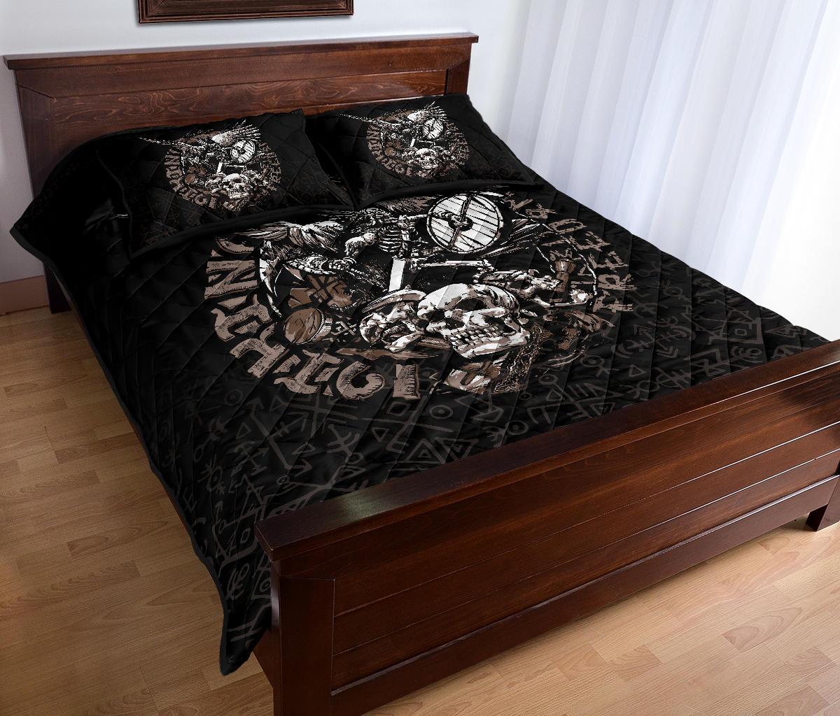 Viking Quilt Bedding Set Warrior Tattoo Odin