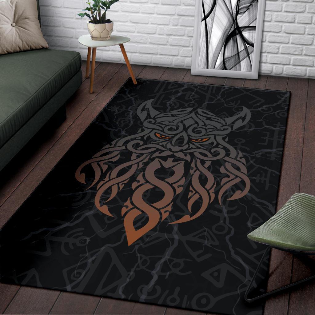 Viking Area Rug Odin God Furthark Tattoo Special Ver01