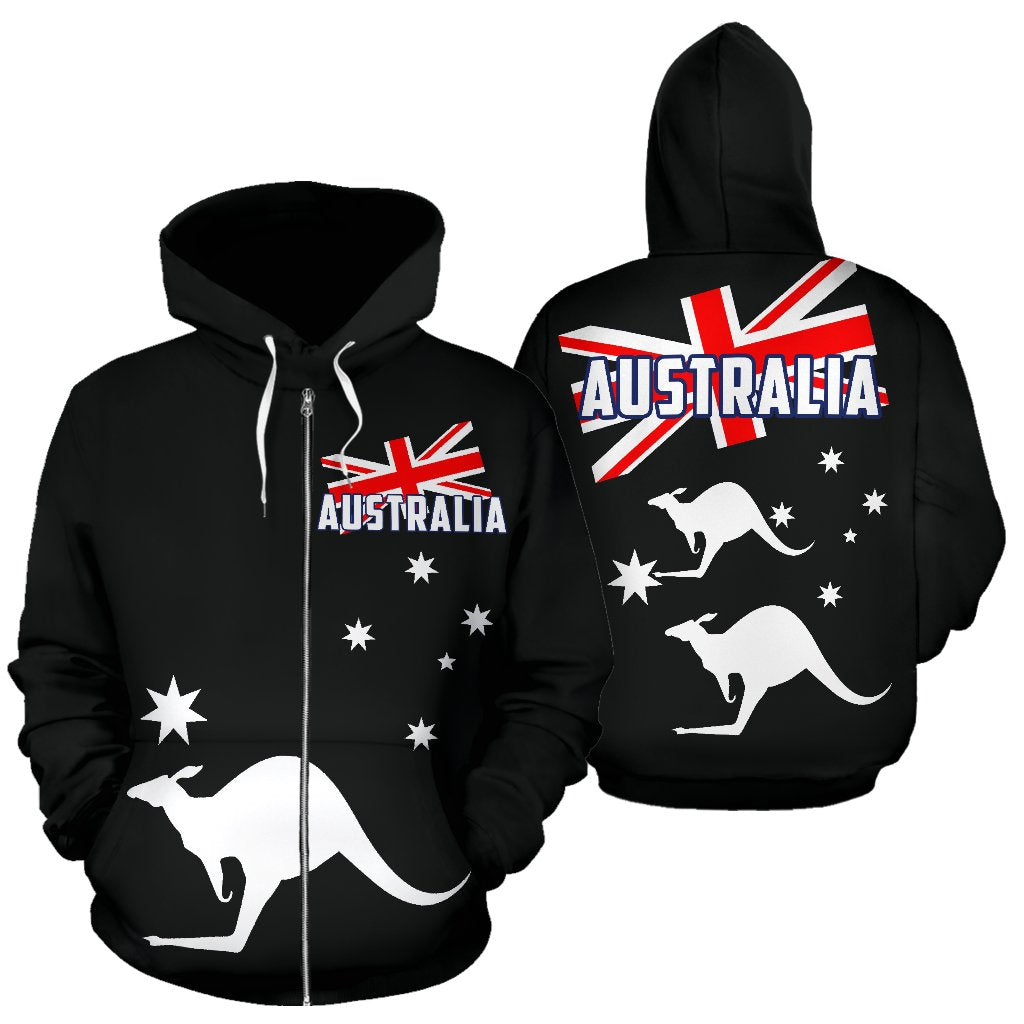 Zip Hoodie - Kangaroo Hoodie Aus Flag Ver01 - All Over Print