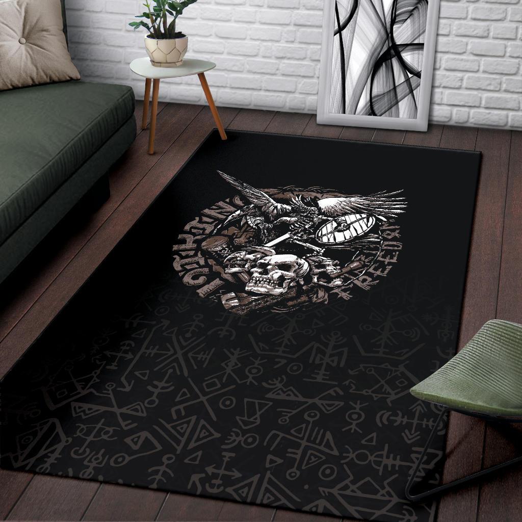 Viking Area Rug Warrior Tattoo Odin