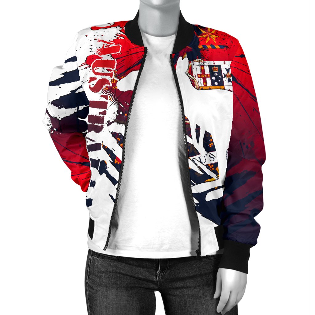Bomber Jacket - Australian Coat Of Arms Jacket Kangaroo - Great Aussie