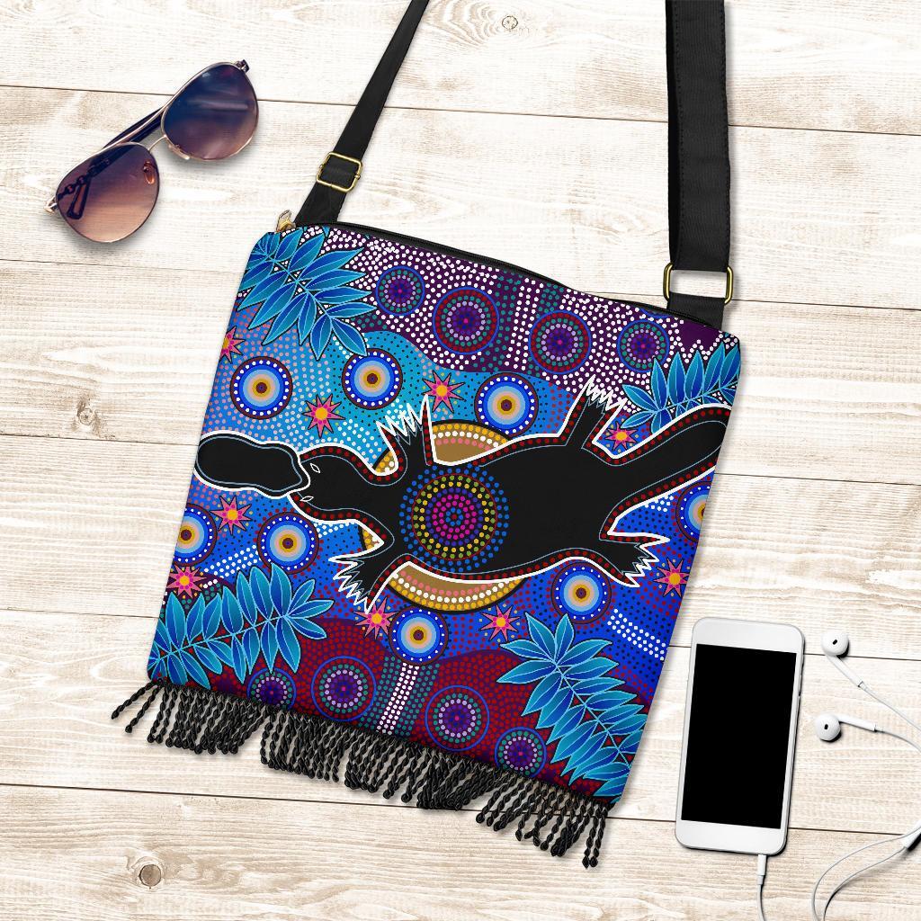 Aboriginal Boho Handbag - Indigenous Platypus