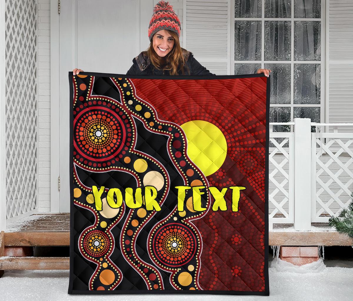 (Custom) Premium Quilt Australia Aboriginal Lives Matter Flag