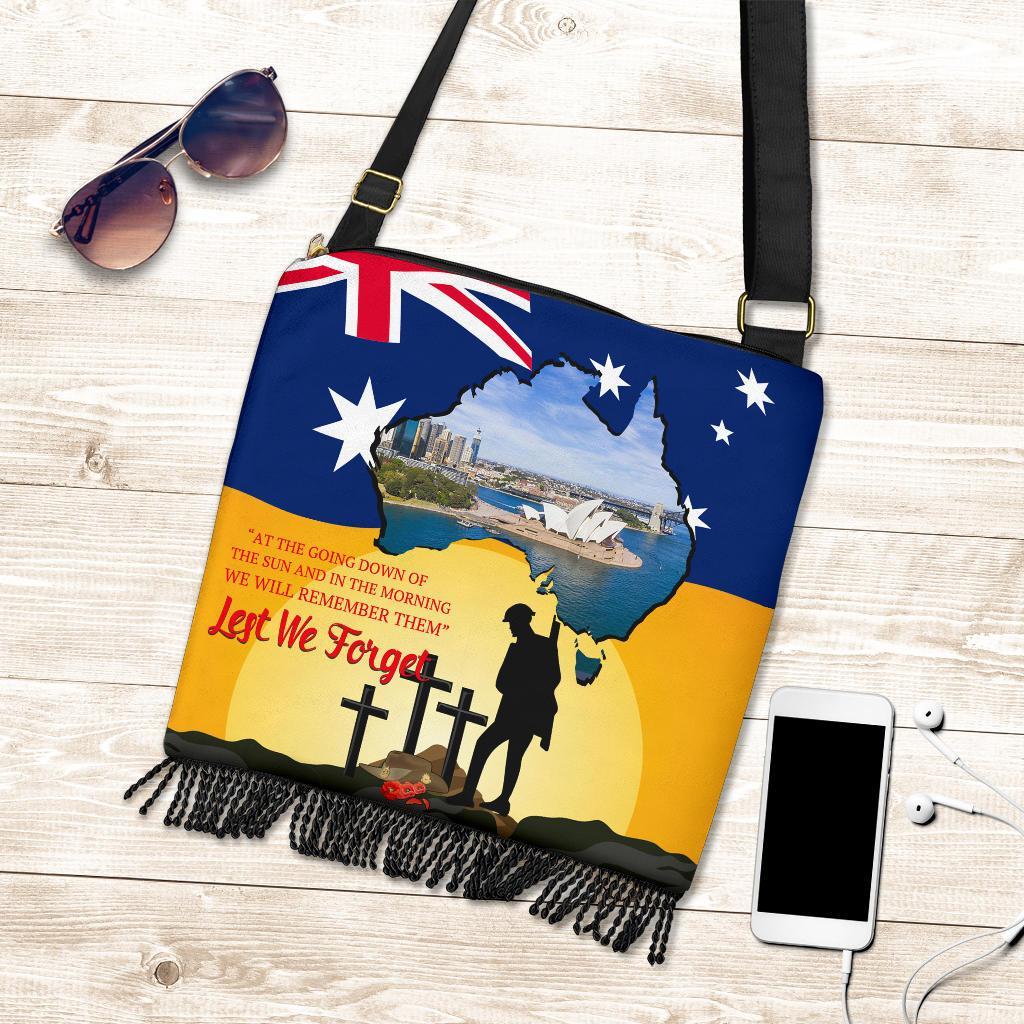 Anzac Day Boho Handbag - Today's Peace Is Yesterday's Sacrifice