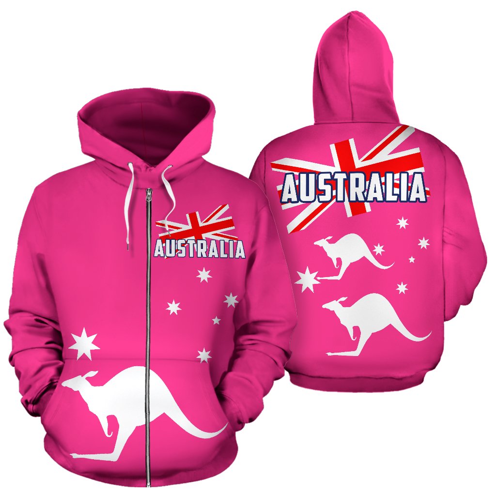 Zip Hoodie - Kangaroo Hoodie Aus Flag