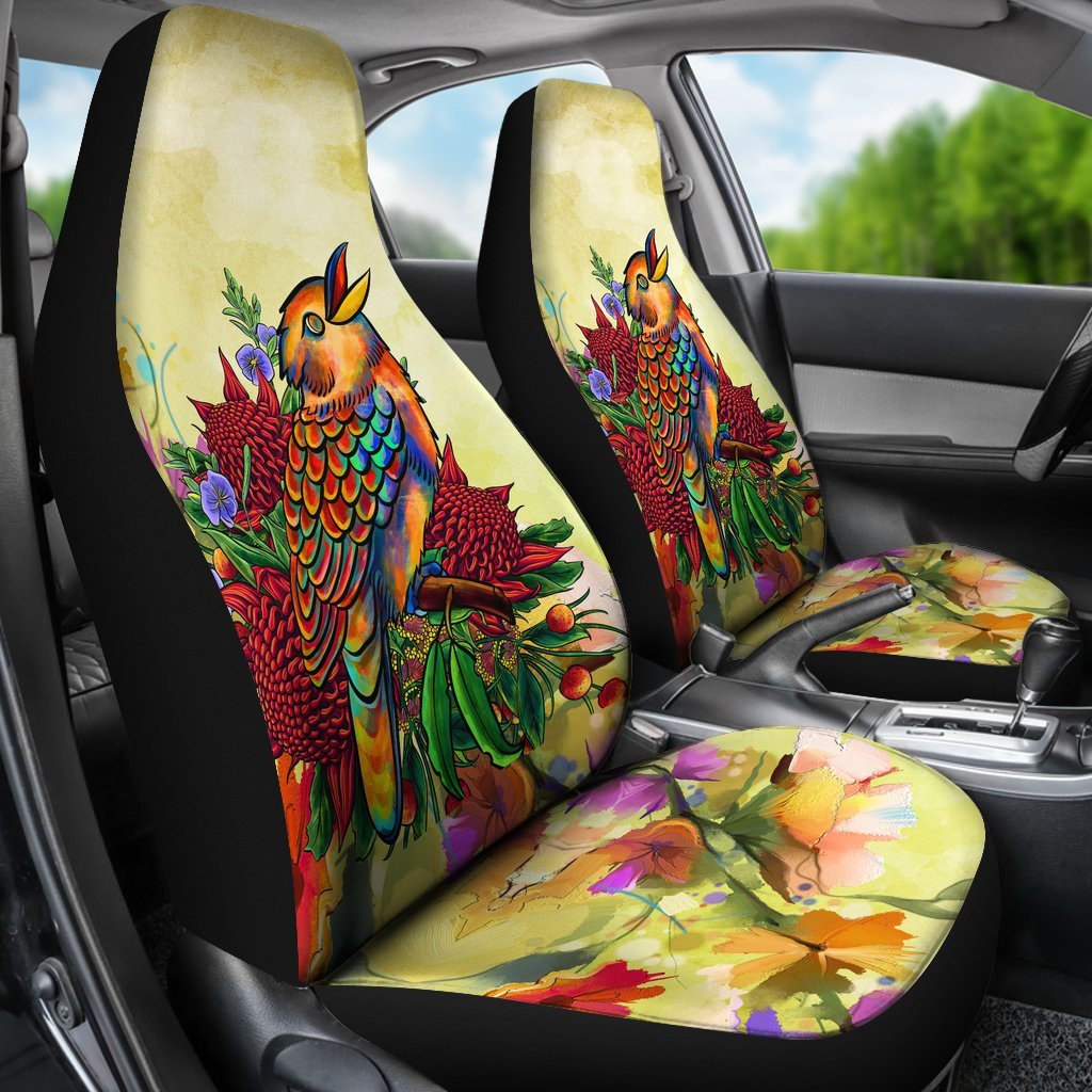 Car Seat Cover - Australia Kookaburra With Waratah