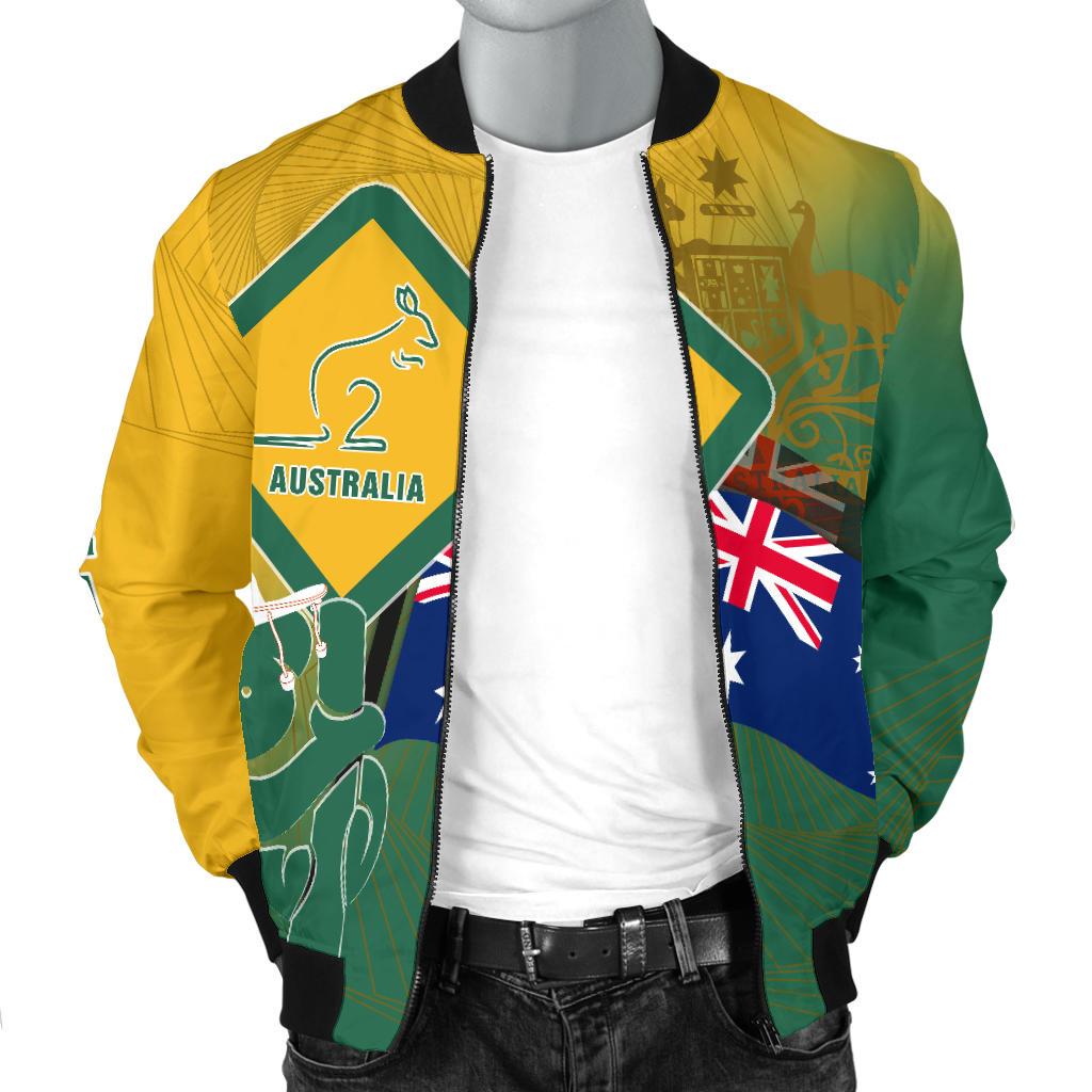 Bomber Jacket- Aus Flag and Coat Of Arms Jacket Kangaroo and Koala Sign