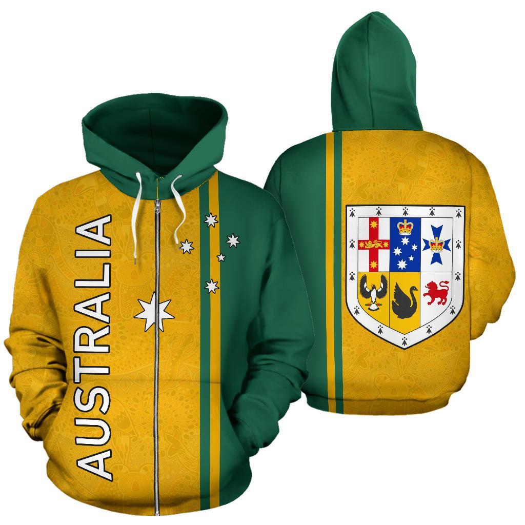 Zip Hoodie - Australian Coat Of Arms Hoodie Straight Version