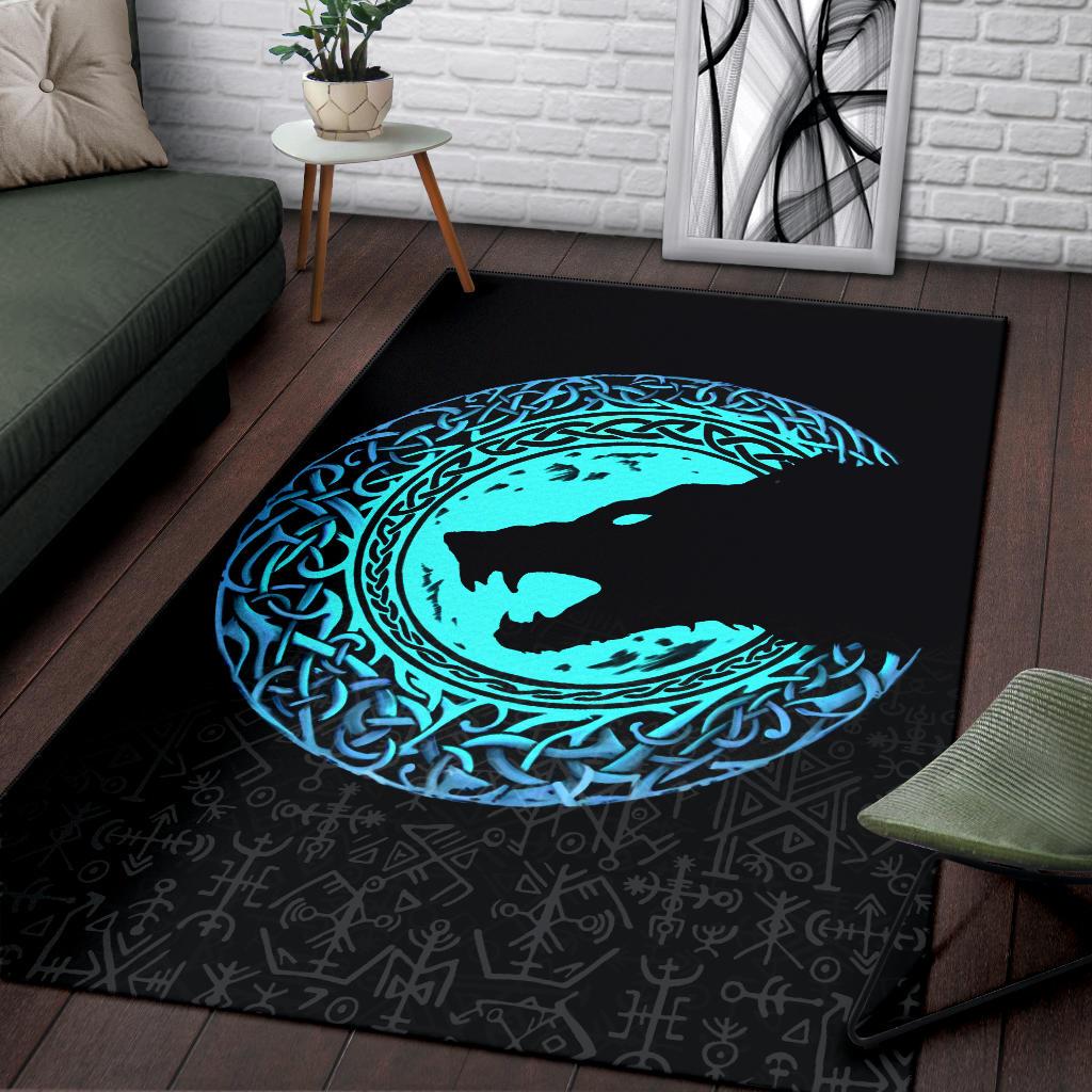 Viking Area Rug Fenrir Norse Wolf Style