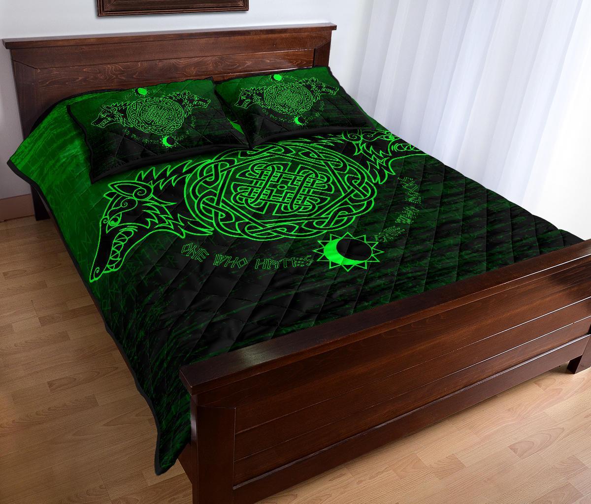 Viking Quilt Bedding Set Skoll And Hati Green