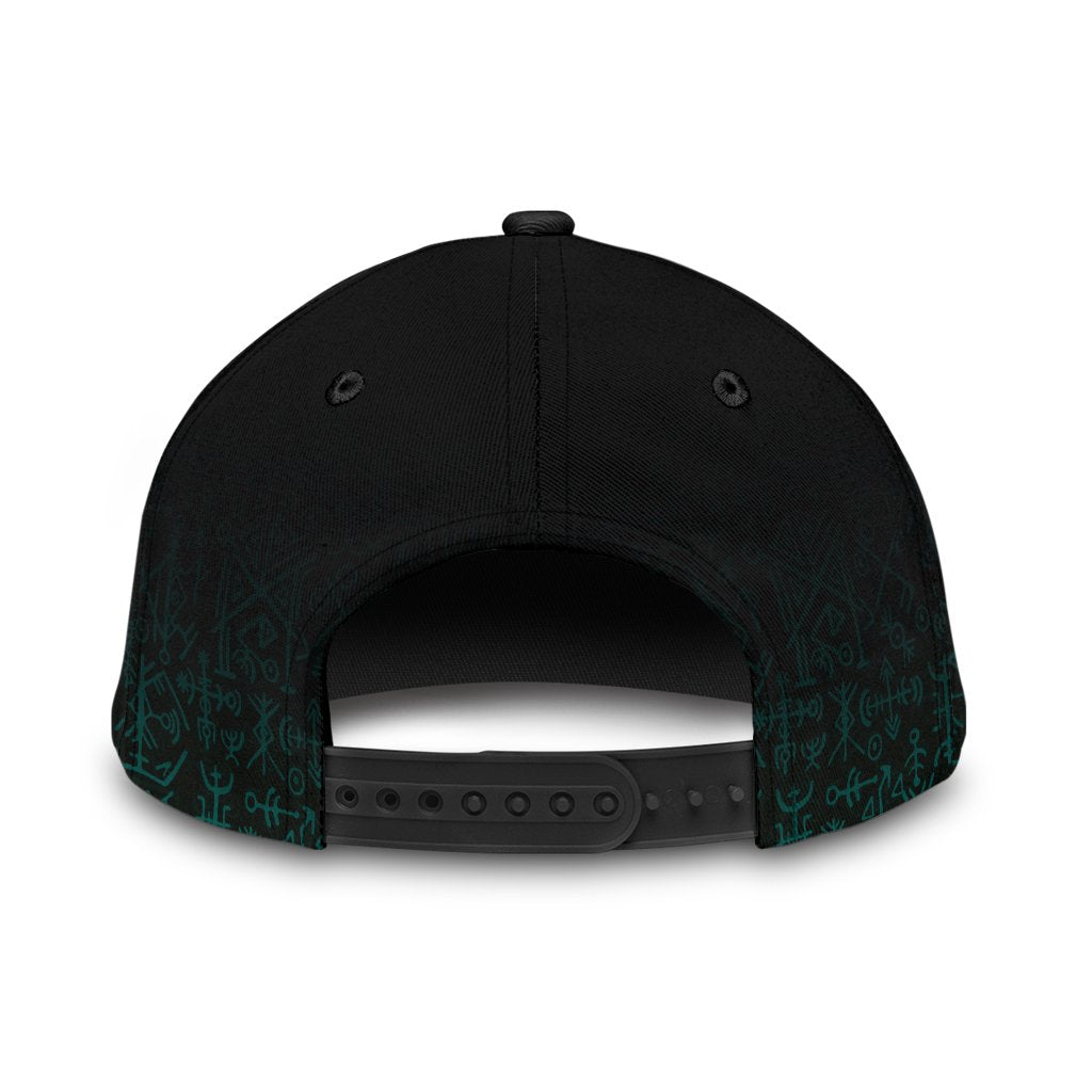 Viking Classic Cap Three Raven and Valknut Cyan