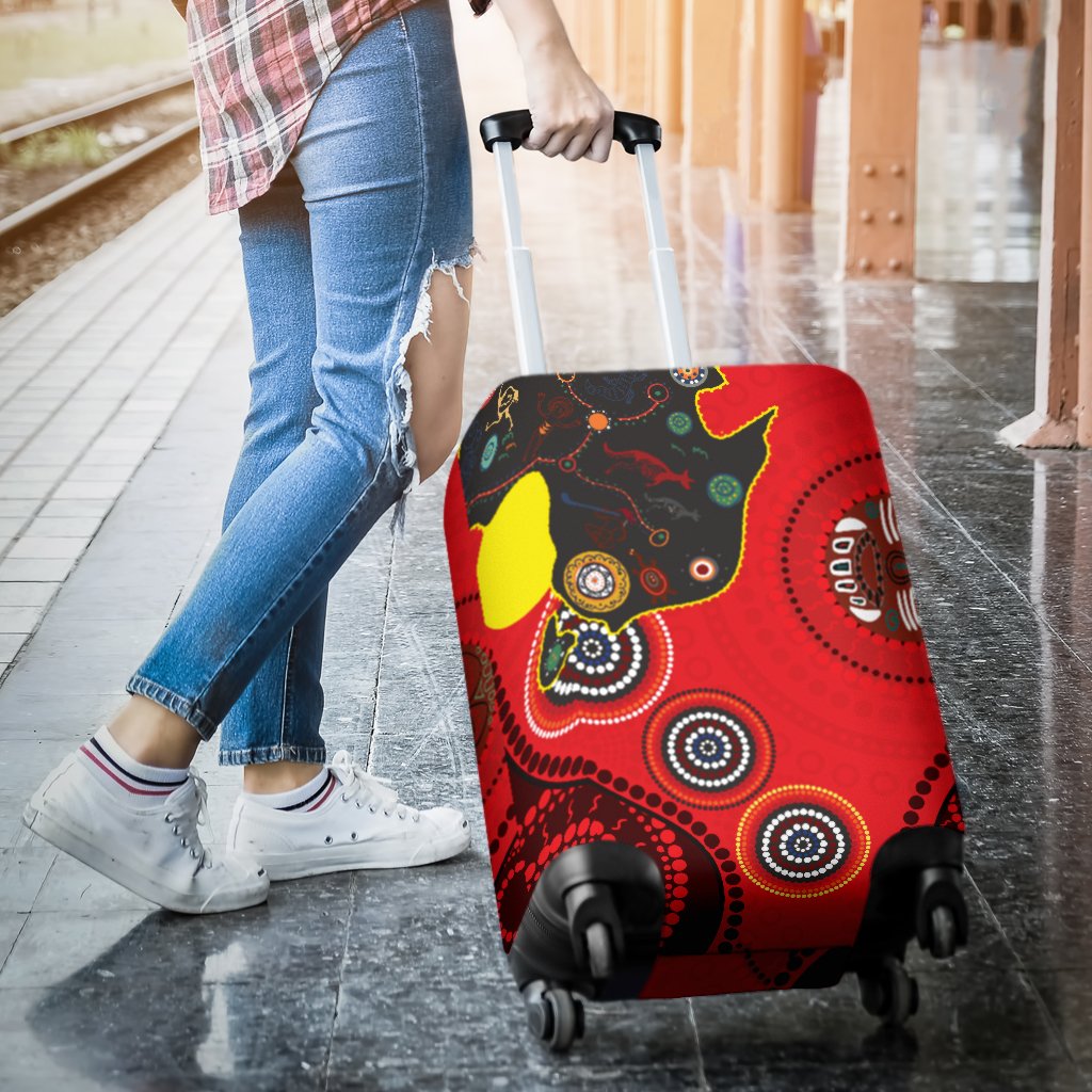 Luggage Cover - Aboriginal Dot Painting Map
