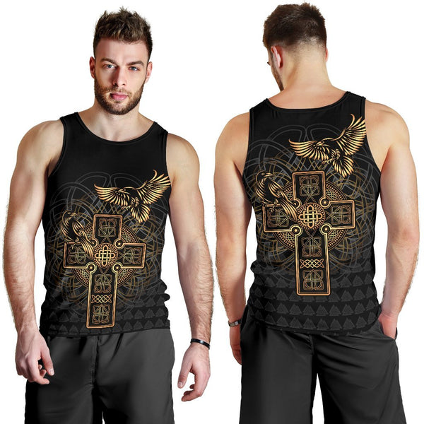 Viking Men's Tank Top Odin's Celtic Raven Tattoo