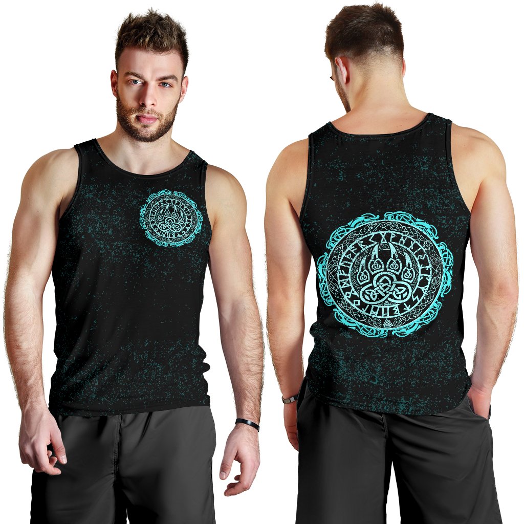 Viking Men's Tank Top Viking Bear Claws Cyan Tattoo