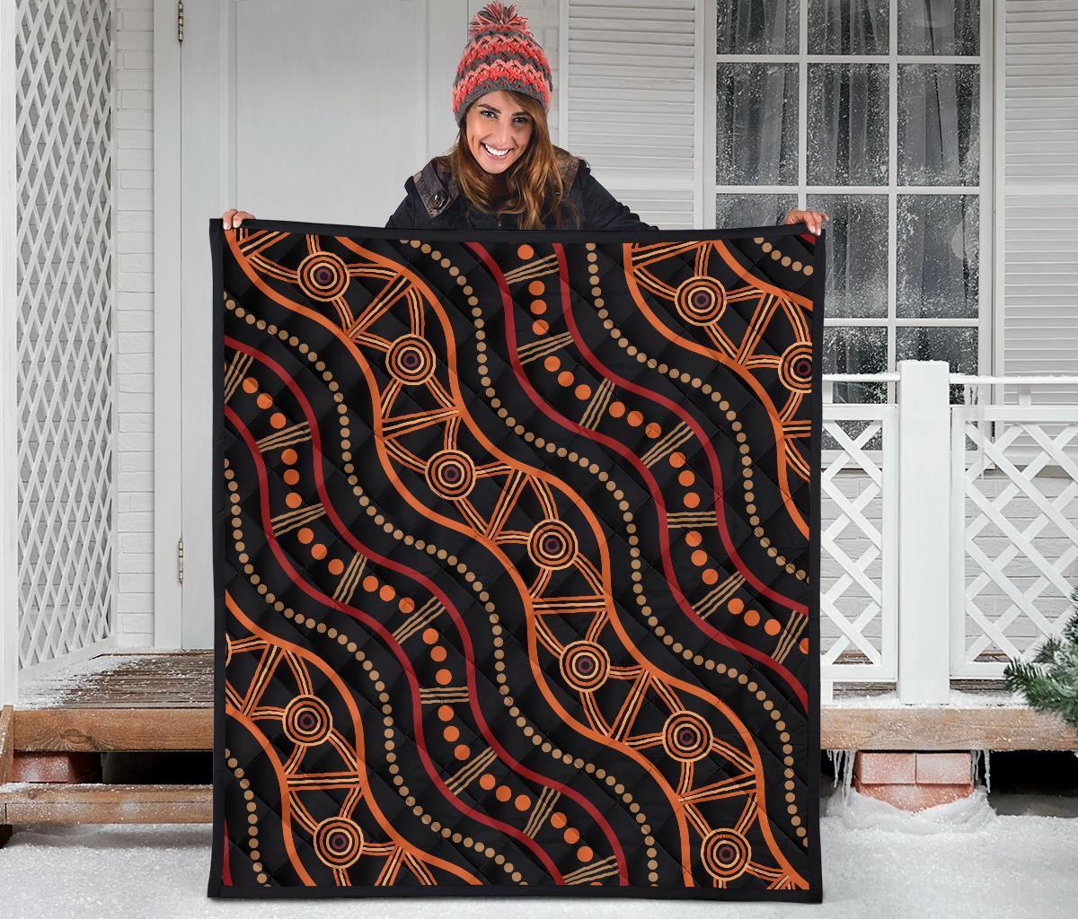 Aboriginal Premium Quilt - Indigenous Patterns Ver05