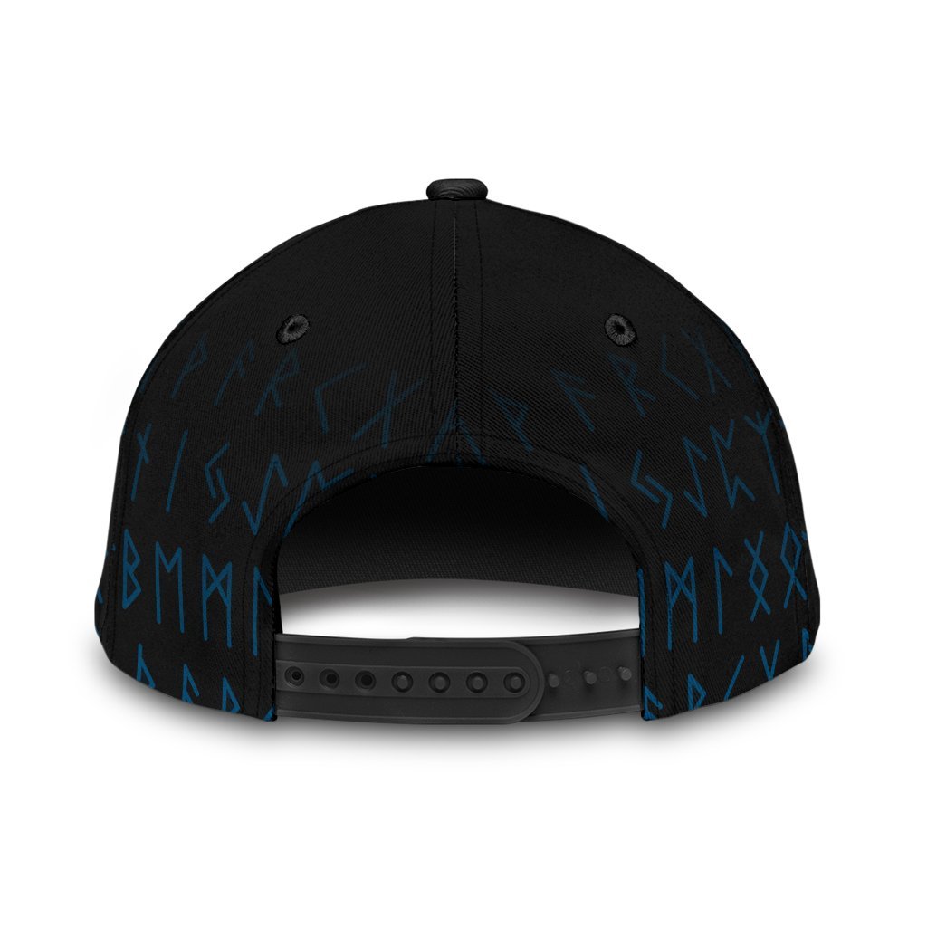 Viking Classic Cap Fenrir Raven And Vegvisir Tattoo Cyan