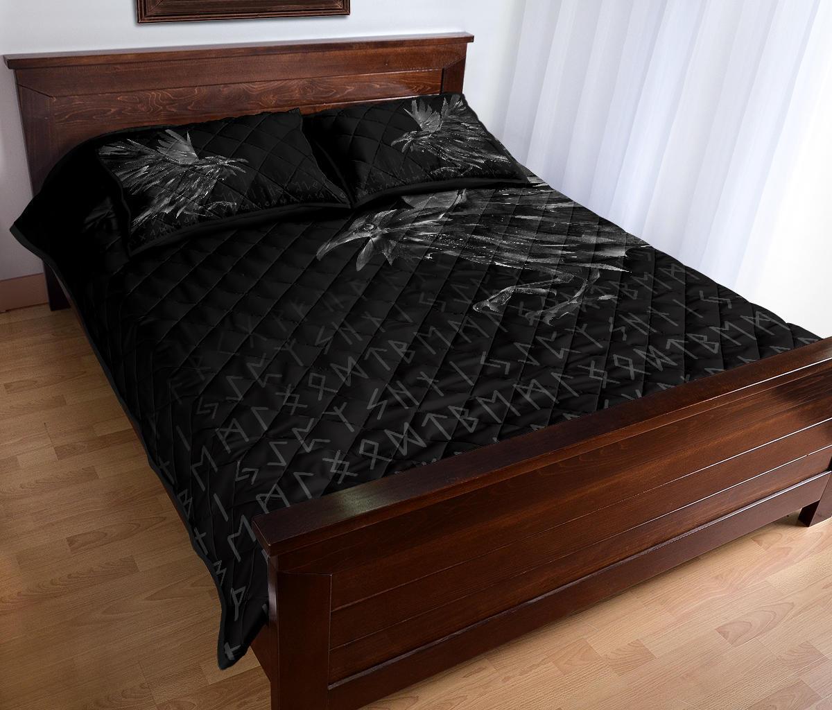 Viking Quilt Bedding Set The Raven Of Odin Rune