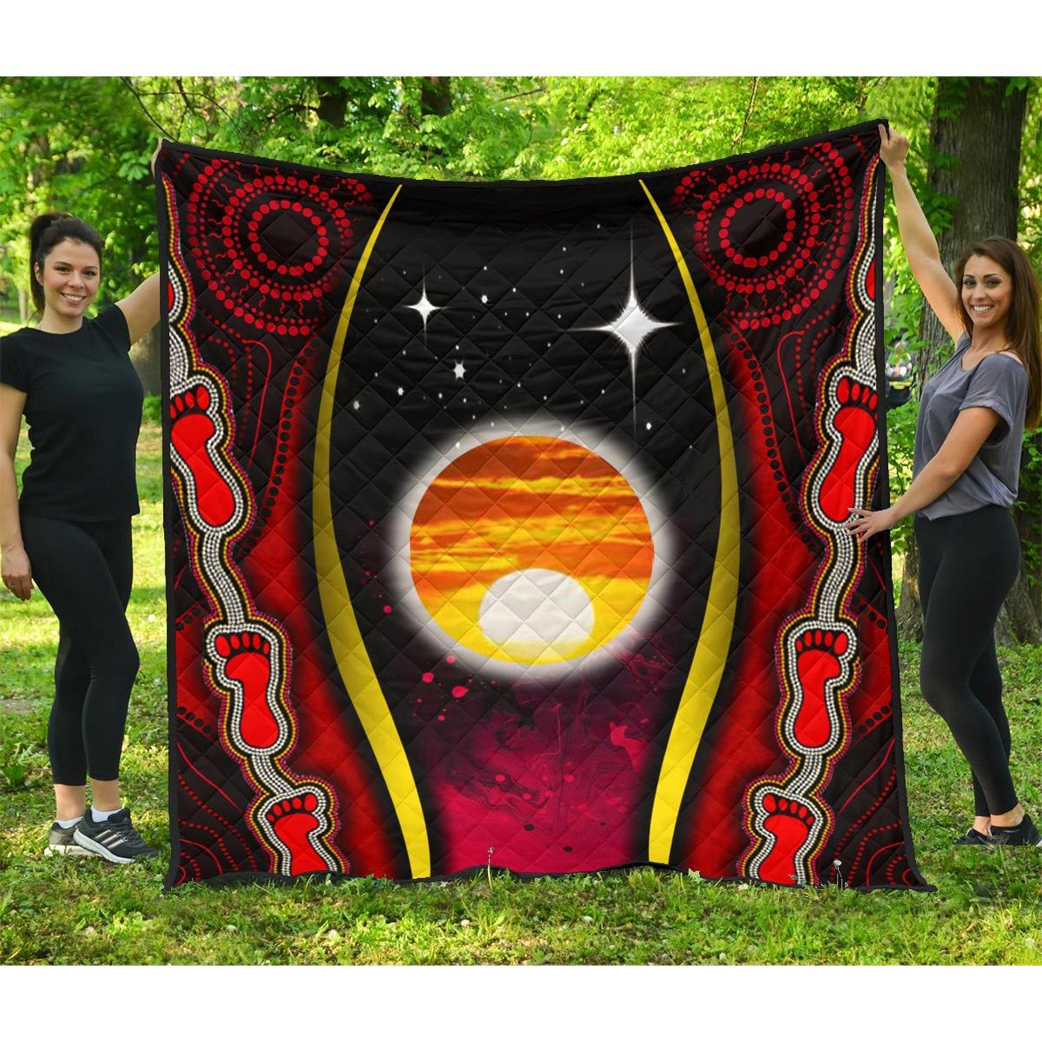 Premium Quilt - Australian Aboriginal Flags Symbolic Meaning