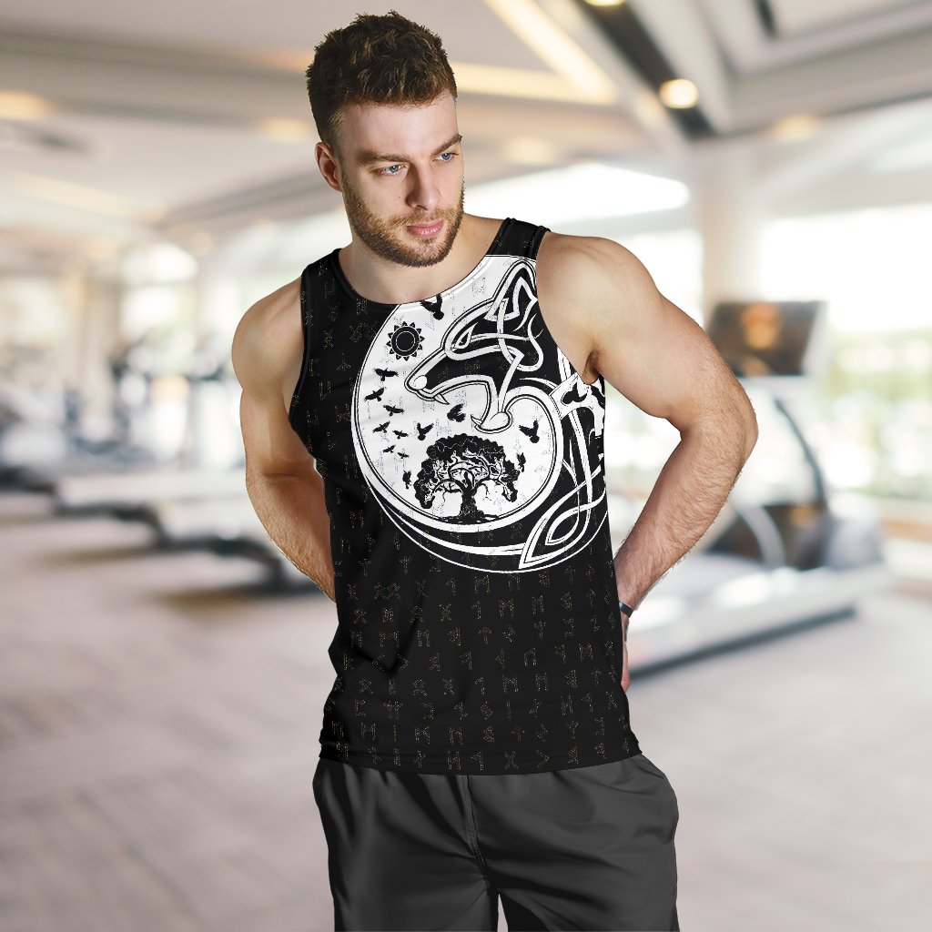 Viking Men's Tank Top Skoll And Hati Rune Tattoo