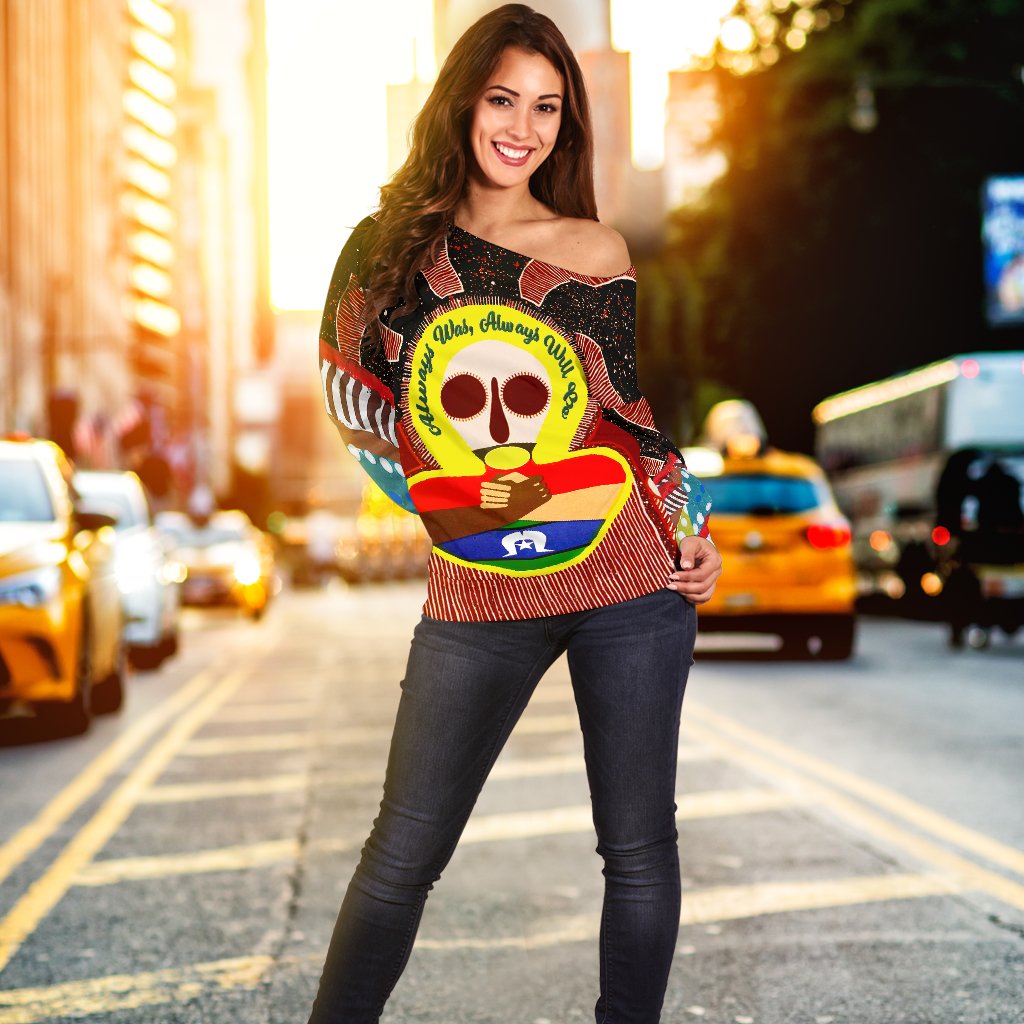 Aboriginal and Torres Strait Islander Off Shoulder Sweater - Naidoc Style