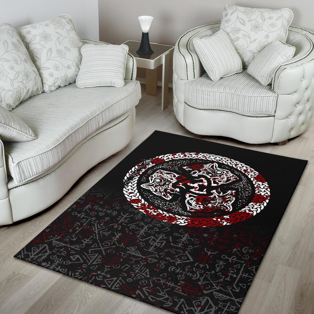 Viking Area Rug Fierce Blood Wolf Symbol Of A Viking Nordic