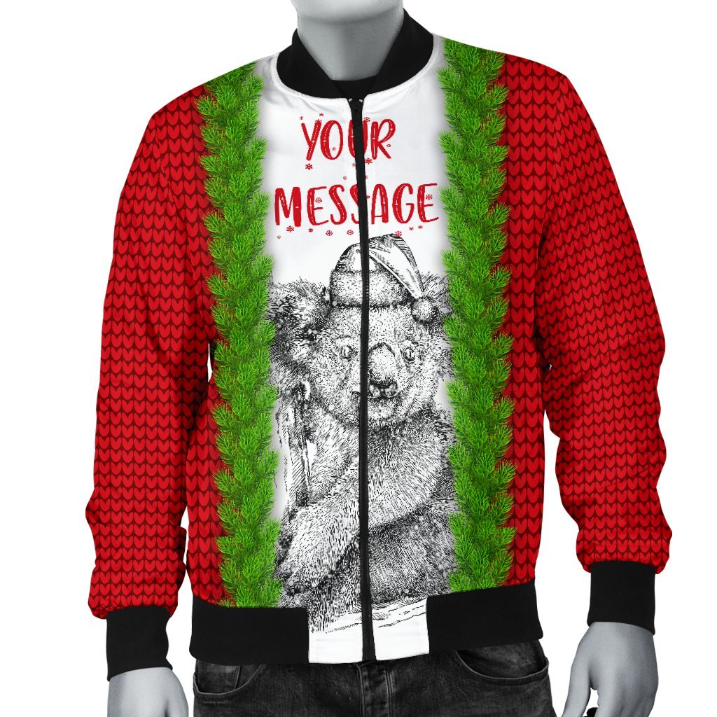 (Custom) Australia Christmas Men Bomber Jacket - Merry Christmas Koala