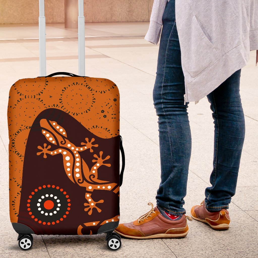 Aboriginal Luggage Covers - Lizard in Aboriginal Dreaming