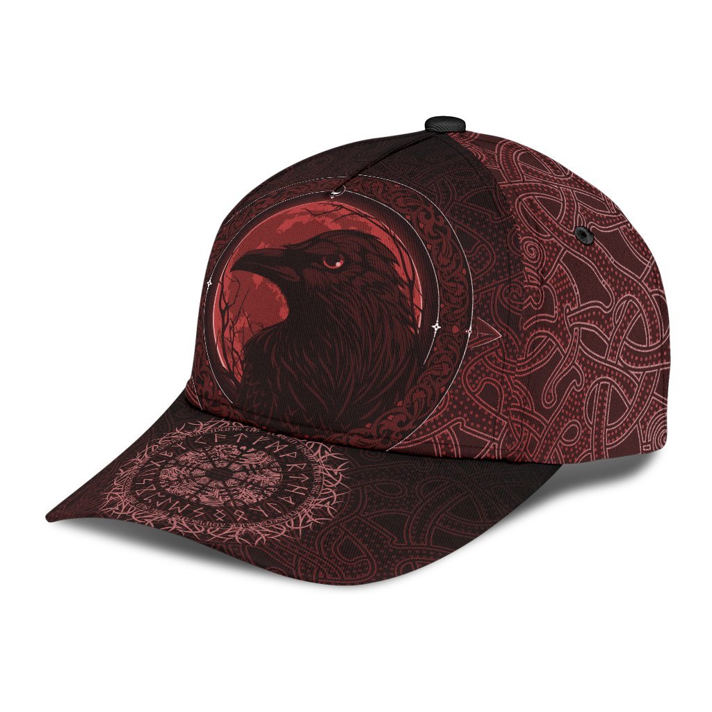 Viking Classic Cap Ethnic Odin Raven Red