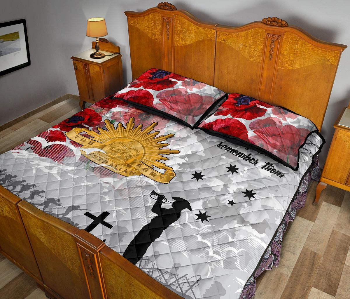 Anzac Quilt Bed Set - We Will Remember Them