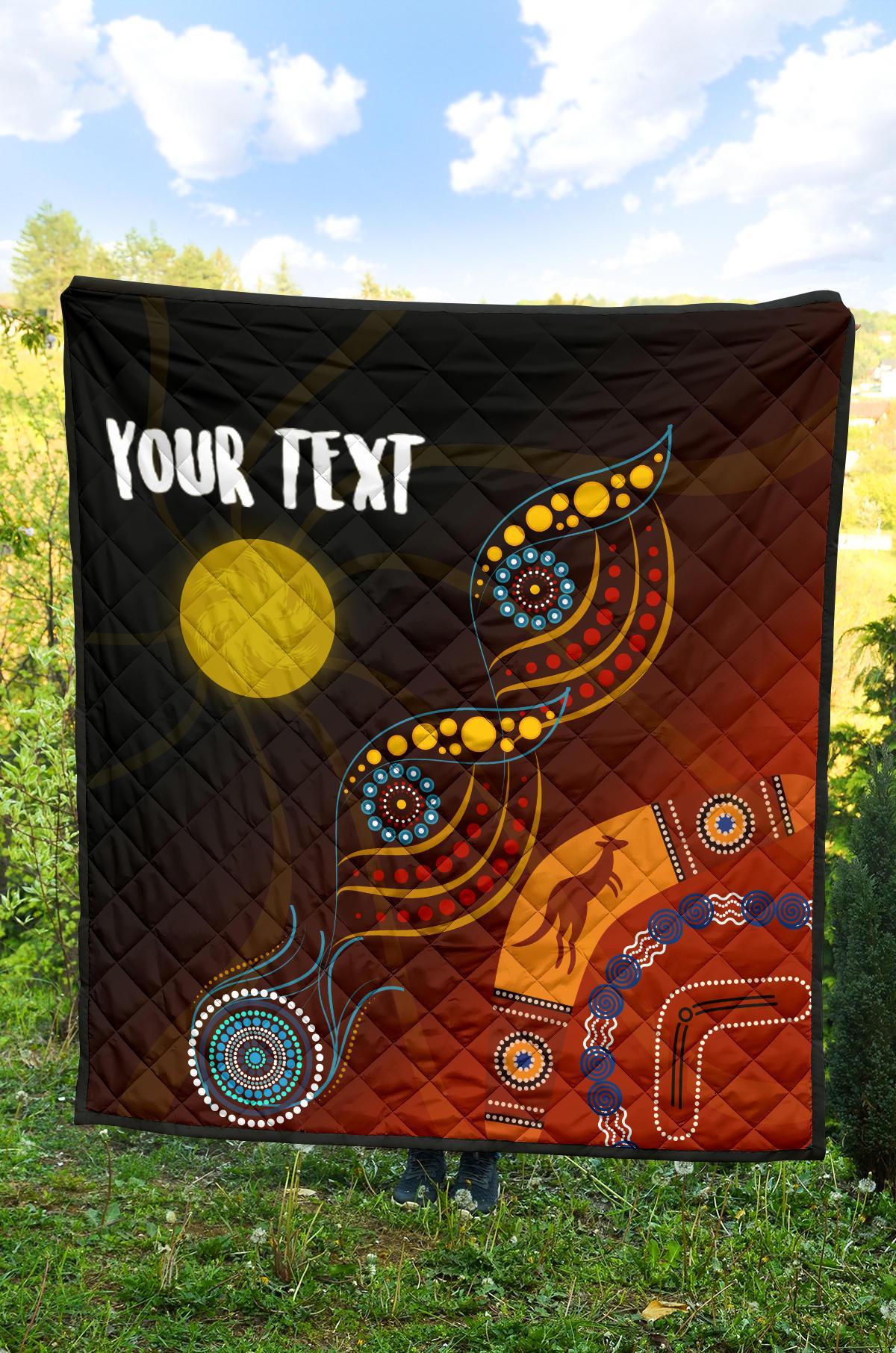 Aboriginal Personalised Premium Quilt - Flowers On The Land