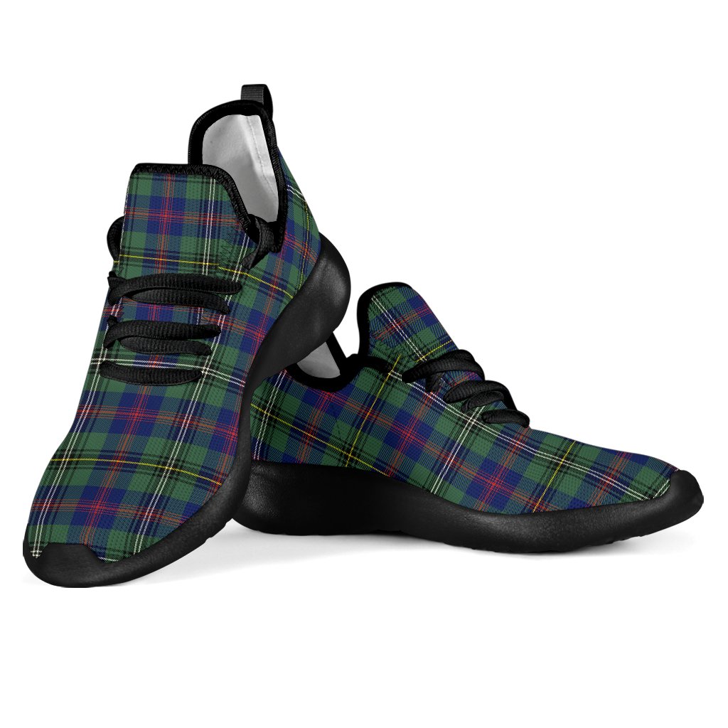 Wood Modern Tartan Plaid Mesh Knit Sneakers