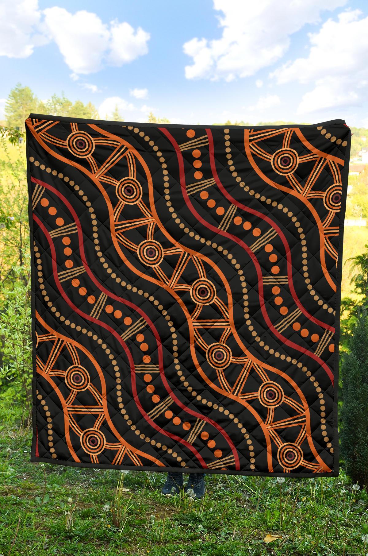 Aboriginal Premium Quilt - Indigenous Patterns Ver05