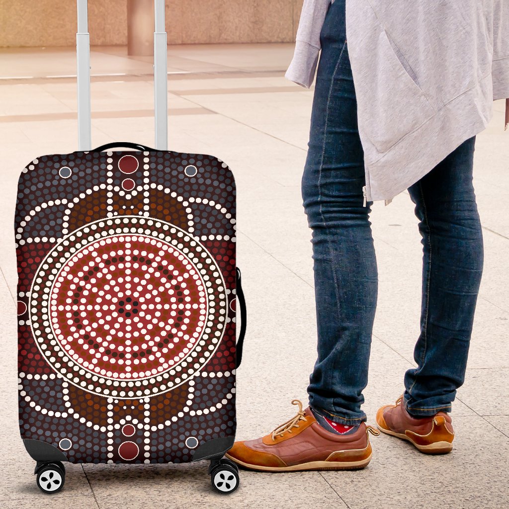 Luggage Cover - Aboriginal Dot Painting Suitcase Ver03