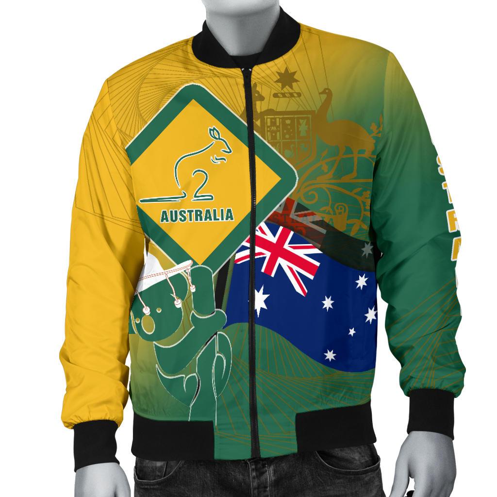 Bomber Jacket- Aus Flag and Coat Of Arms Jacket Kangaroo and Koala Sign