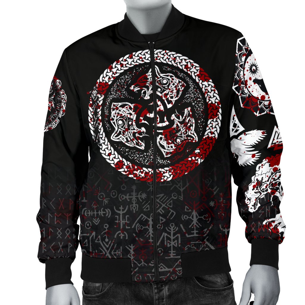 Viking Bomber Jacket Fierce Blood Wolf Symbol Of A Viking Nordic Style Ver02