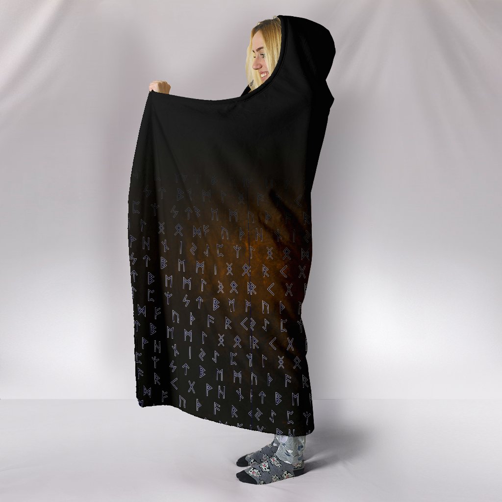 Viking Hooded Blanket Odin Raven Viking Gold