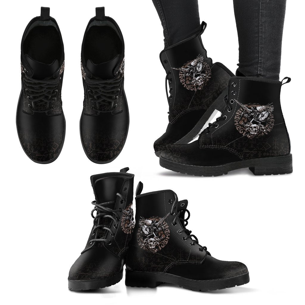 Viking Leather Boots Warrior Tattoo Odin